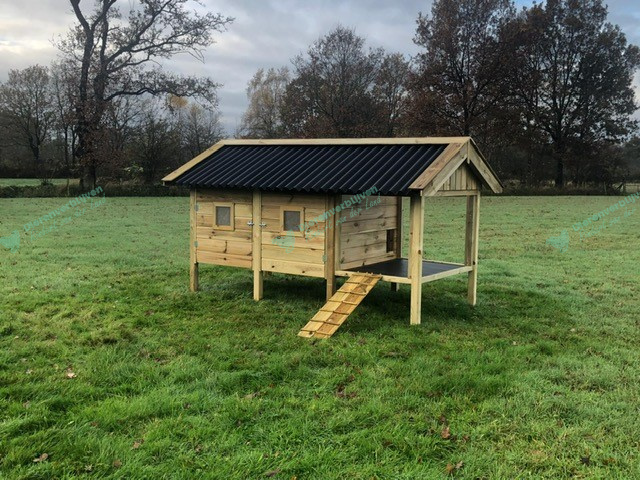 Groot geiten/schapenhok met plateau